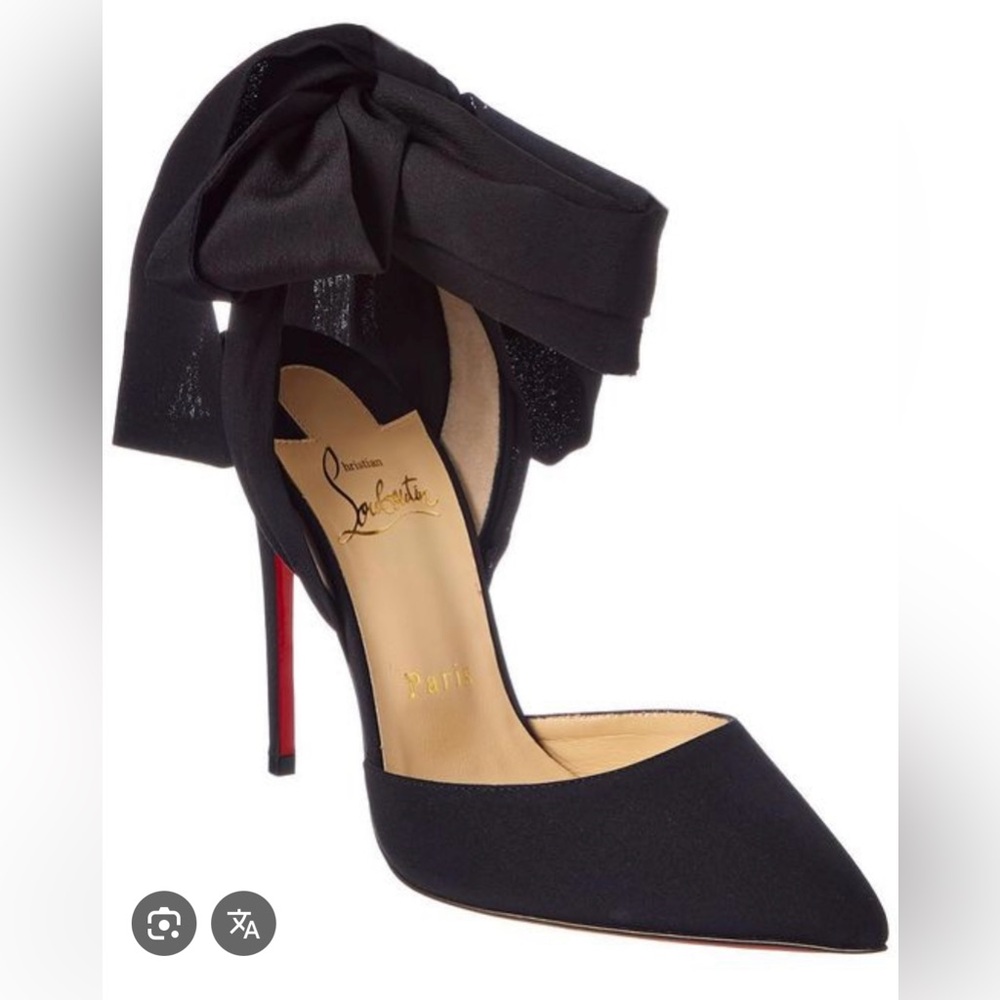 Christian Louboutin Douce Du Desert Ankle Tie Stiletto Black - Picture 3 of 6